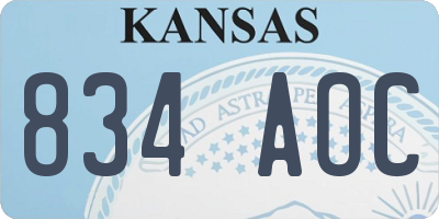KS license plate 834AOC