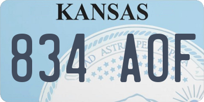 KS license plate 834AOF