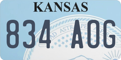 KS license plate 834AOG