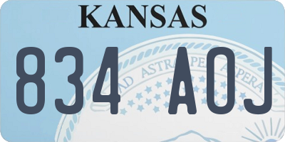KS license plate 834AOJ