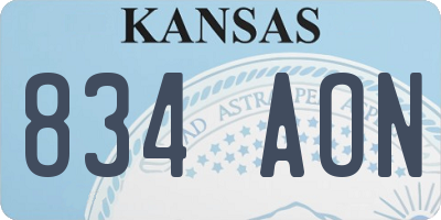KS license plate 834AON
