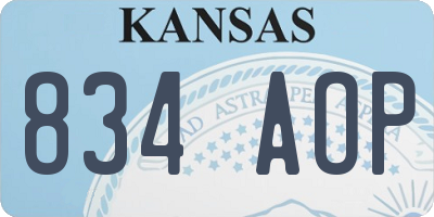 KS license plate 834AOP