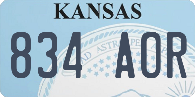 KS license plate 834AOR