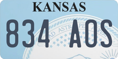 KS license plate 834AOS