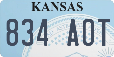 KS license plate 834AOT