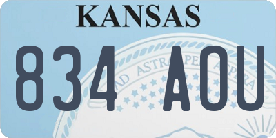 KS license plate 834AOU