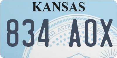 KS license plate 834AOX