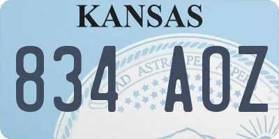 KS license plate 834AOZ