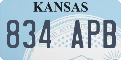 KS license plate 834APB