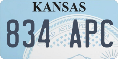 KS license plate 834APC
