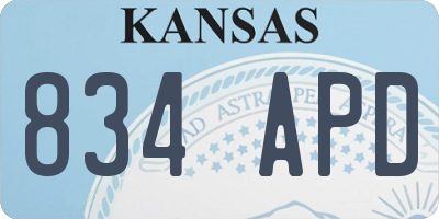 KS license plate 834APD