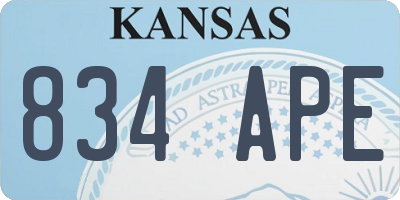 KS license plate 834APE