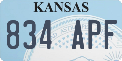 KS license plate 834APF