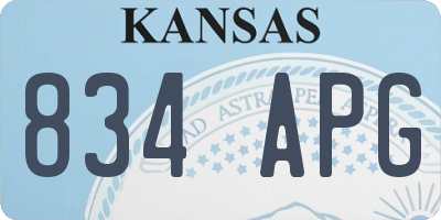 KS license plate 834APG