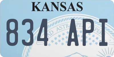 KS license plate 834API
