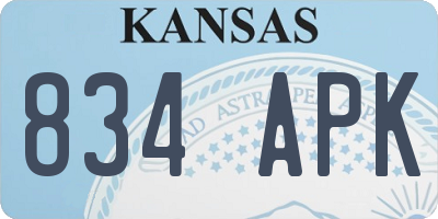 KS license plate 834APK