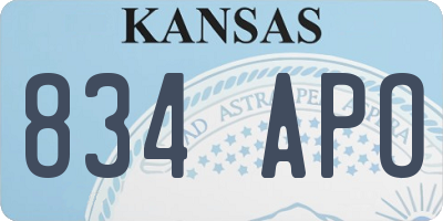KS license plate 834APO