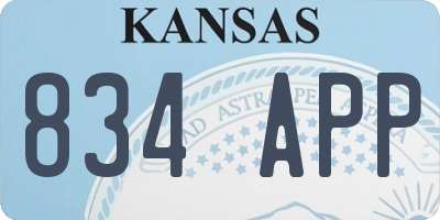 KS license plate 834APP