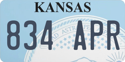 KS license plate 834APR