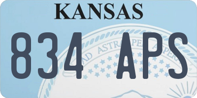 KS license plate 834APS