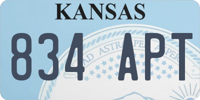 KS license plate 834APT