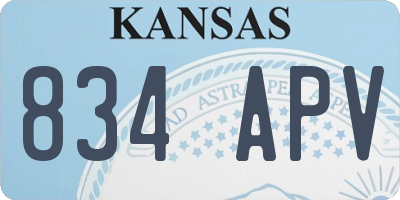 KS license plate 834APV