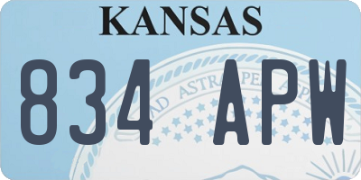 KS license plate 834APW