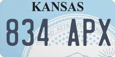 KS license plate 834APX