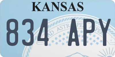 KS license plate 834APY