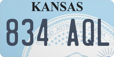 KS license plate 834AQL