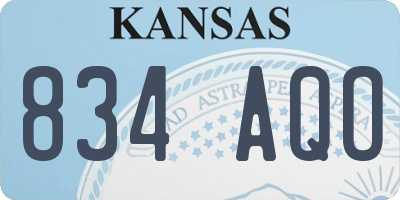 KS license plate 834AQO