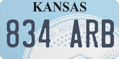 KS license plate 834ARB