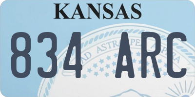 KS license plate 834ARC