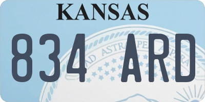KS license plate 834ARD