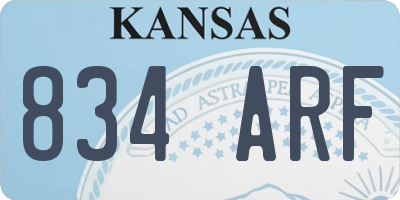 KS license plate 834ARF
