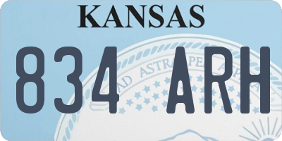 KS license plate 834ARH