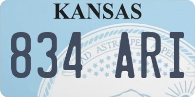 KS license plate 834ARI