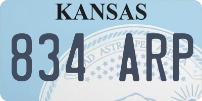 KS license plate 834ARP