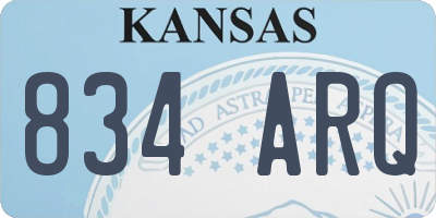 KS license plate 834ARQ