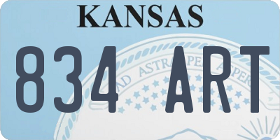 KS license plate 834ART