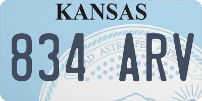 KS license plate 834ARV