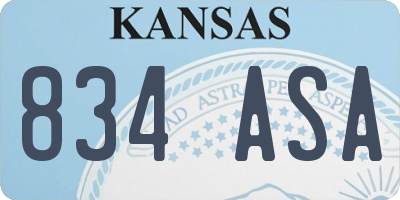 KS license plate 834ASA