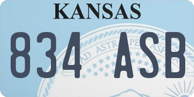 KS license plate 834ASB
