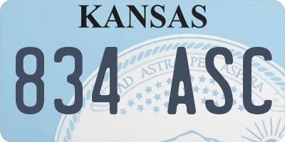 KS license plate 834ASC