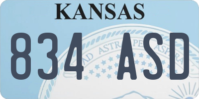 KS license plate 834ASD