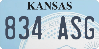 KS license plate 834ASG
