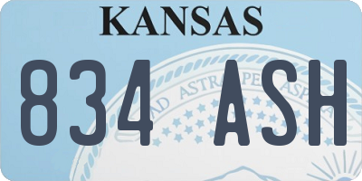 KS license plate 834ASH