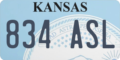 KS license plate 834ASL
