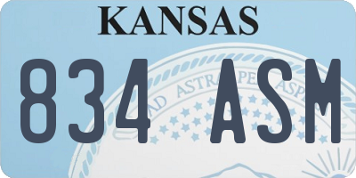 KS license plate 834ASM