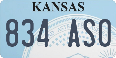 KS license plate 834ASO